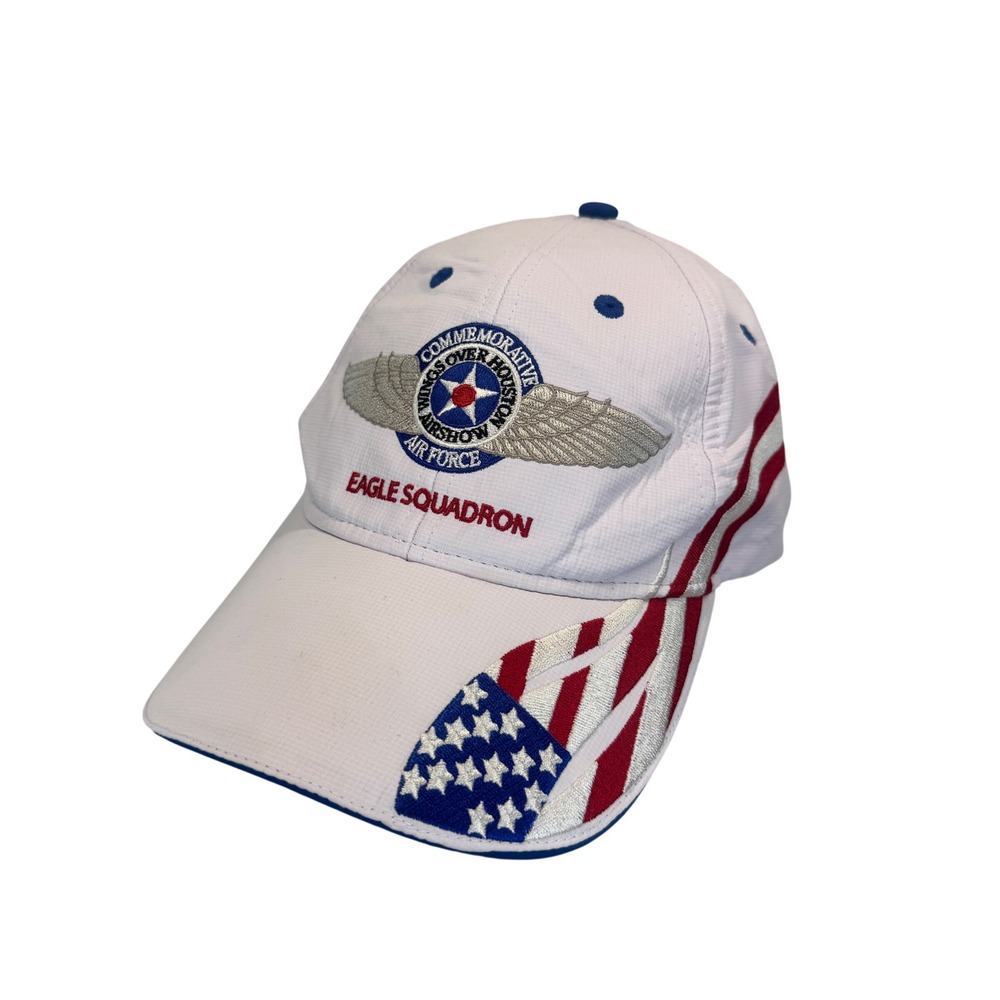 Wings Over Houston Airshow Eagle Squadron Hat White Ripstop Air Force Cap OSFM